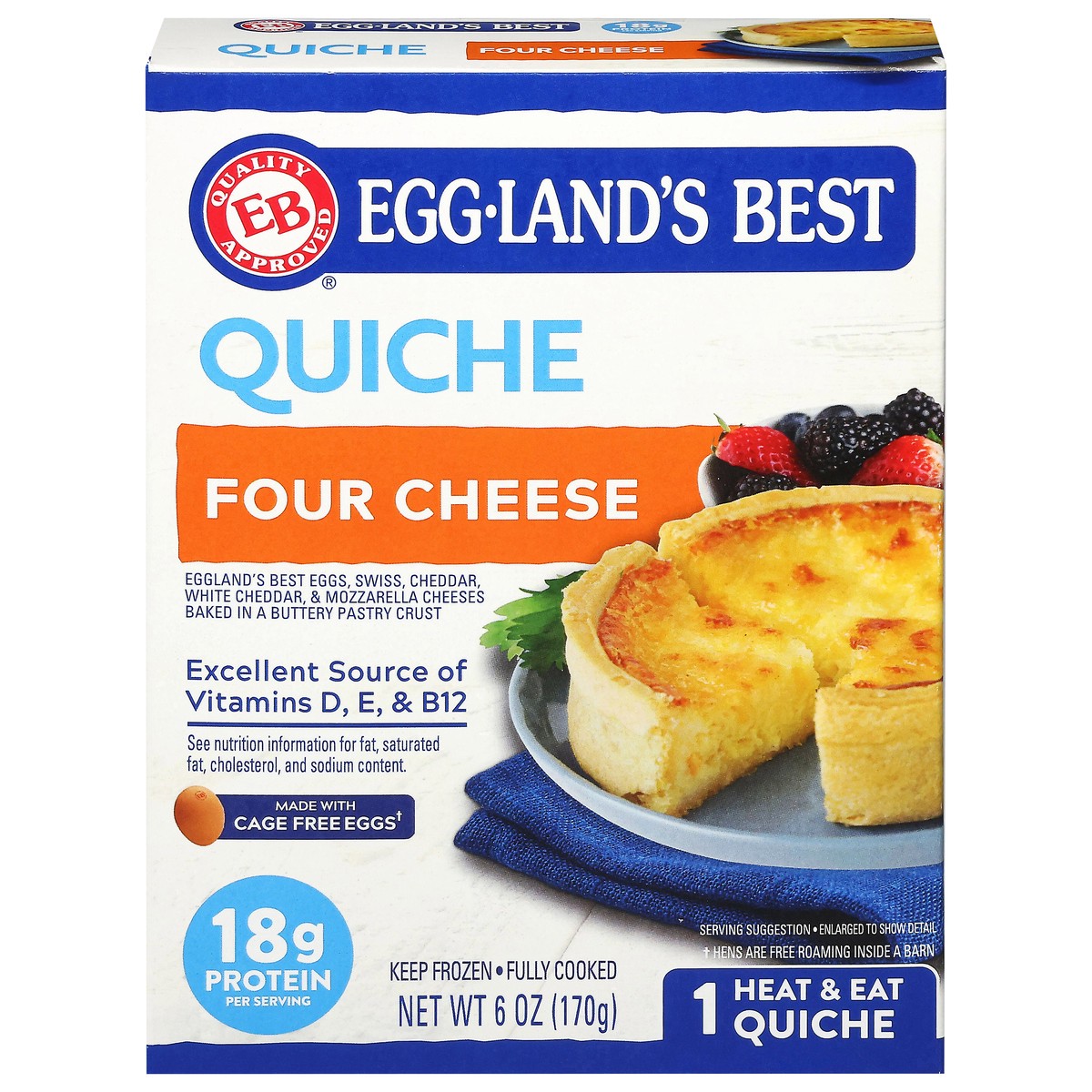 slide 2 of 4, Eggland's Best Four Cheese Quiche, 1 ct