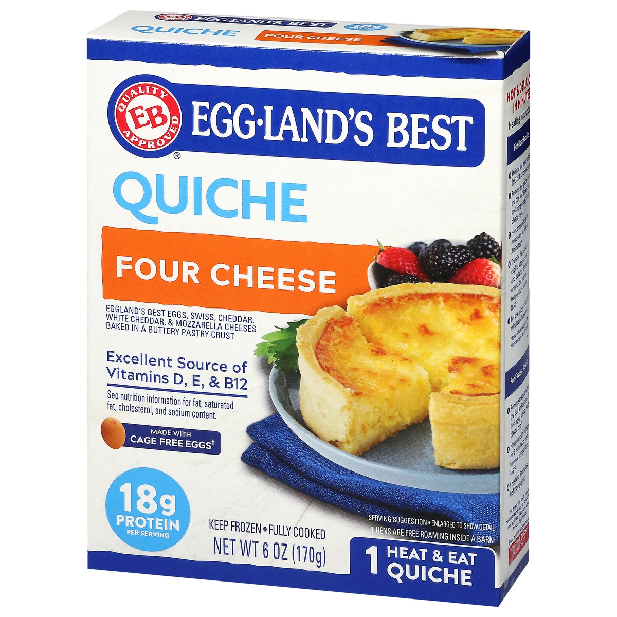 slide 4 of 4, Eggland's Best Four Cheese Quiche, 1 ct