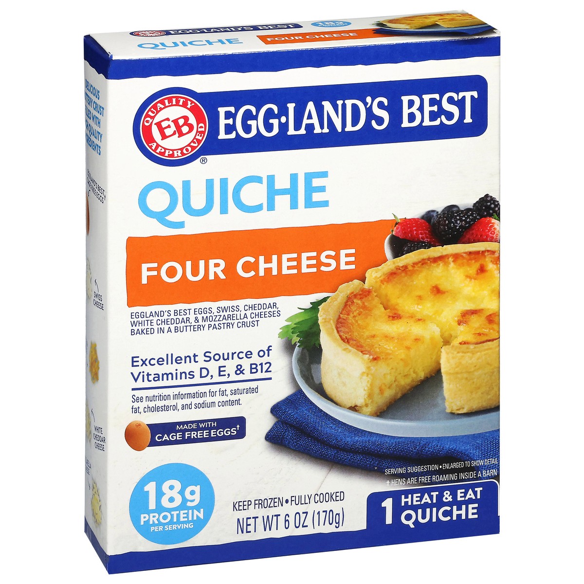 slide 3 of 4, Eggland's Best Four Cheese Quiche, 1 ct