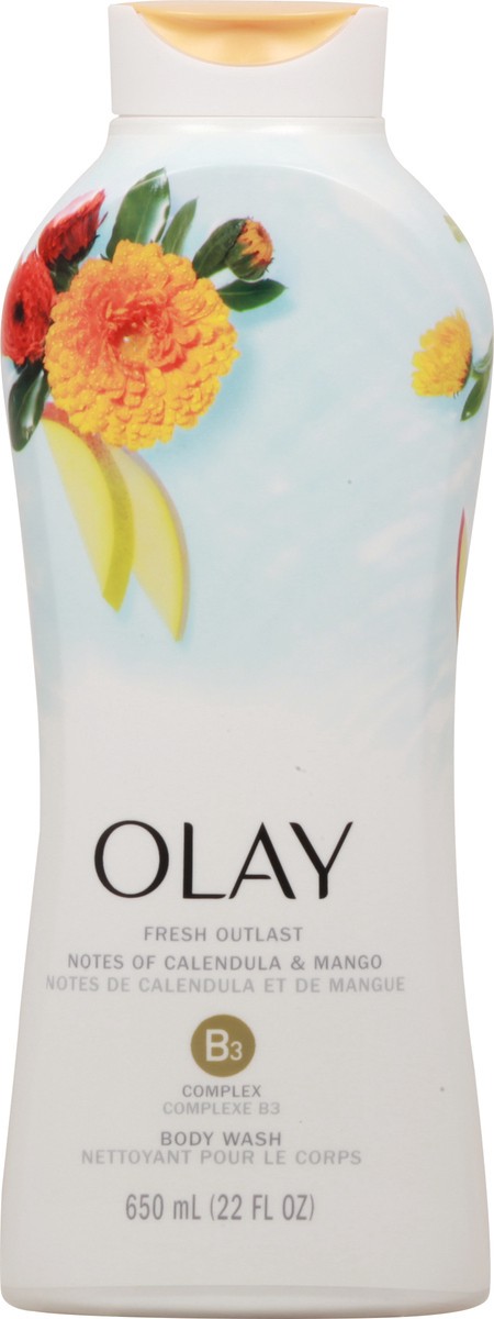 slide 1 of 9, Olay Fresh Outlast Calendula & Mango Body Wash 22 fl oz, 22 fl oz