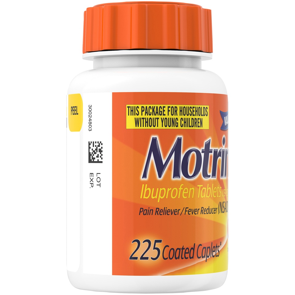 slide 2 of 6, Motrin IB, Ibuprofen 200mg Tablets for Pain Due to Muscular Aches, Headache, Backache and Minor Pain of Arthritis, 225 ct