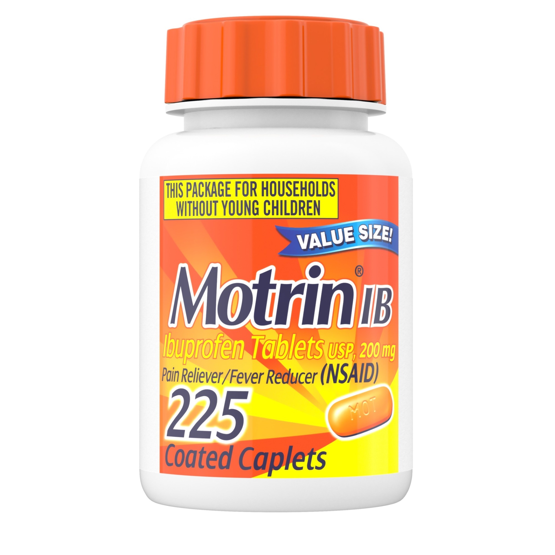 slide 1 of 6, Motrin IB, Ibuprofen Tablets, Pain Reliever & Fever Reducer for Muscular Aches, Headache, Backache, Menstrual Cramps & Minor Arthritis Pain, NSAID, 225 ct