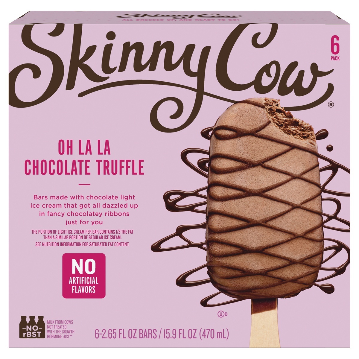 slide 1 of 6, Skinny Cow Oh La La Chocolate Truffle Low Fat Ice Cream Bars, 