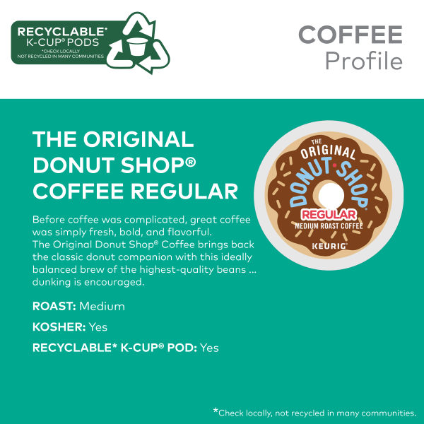 slide 5 of 10, The Original Donut Shop Regular Coffee Single-Serve K-Cup, Pack Of - 70 ct, 70 ct