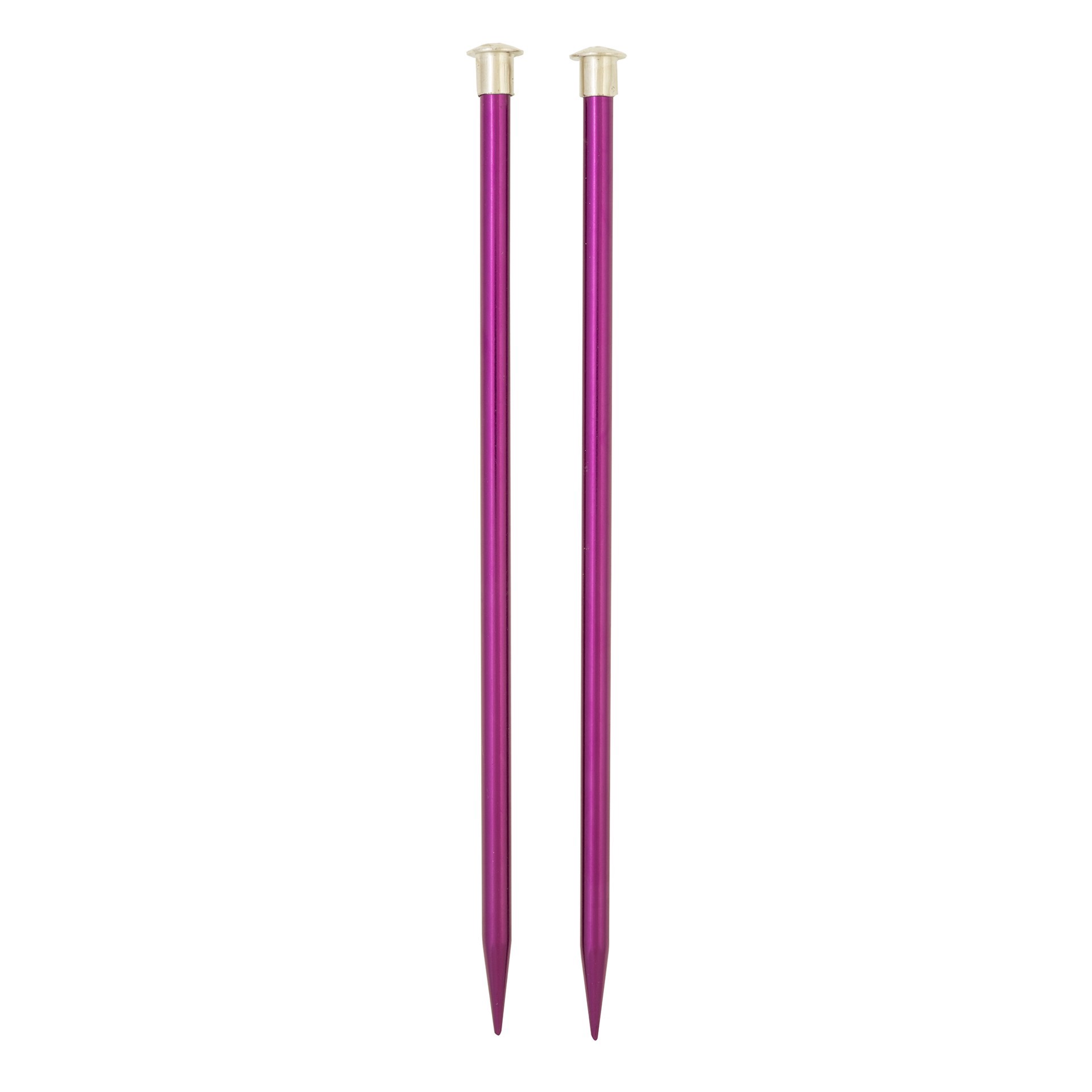 slide 2 of 3, 10" Anodized Aluminum Knitting Needles By Loops & Threads, 8 mm