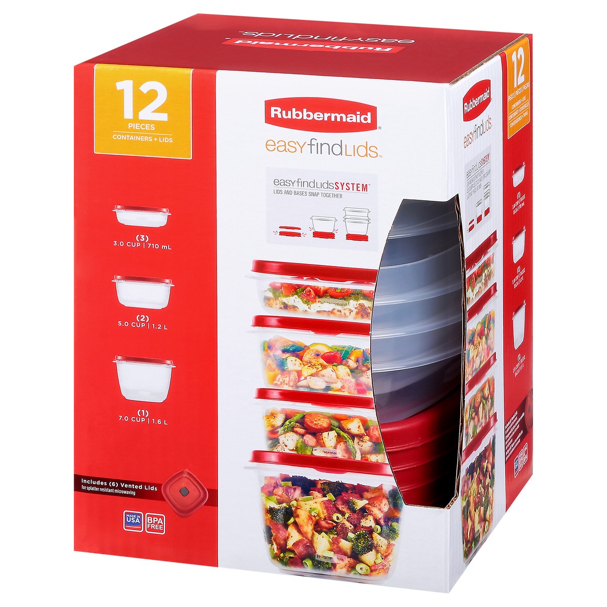 slide 8 of 8, Rubbermaid Vented Containers Efl 12Pc, 12 ct