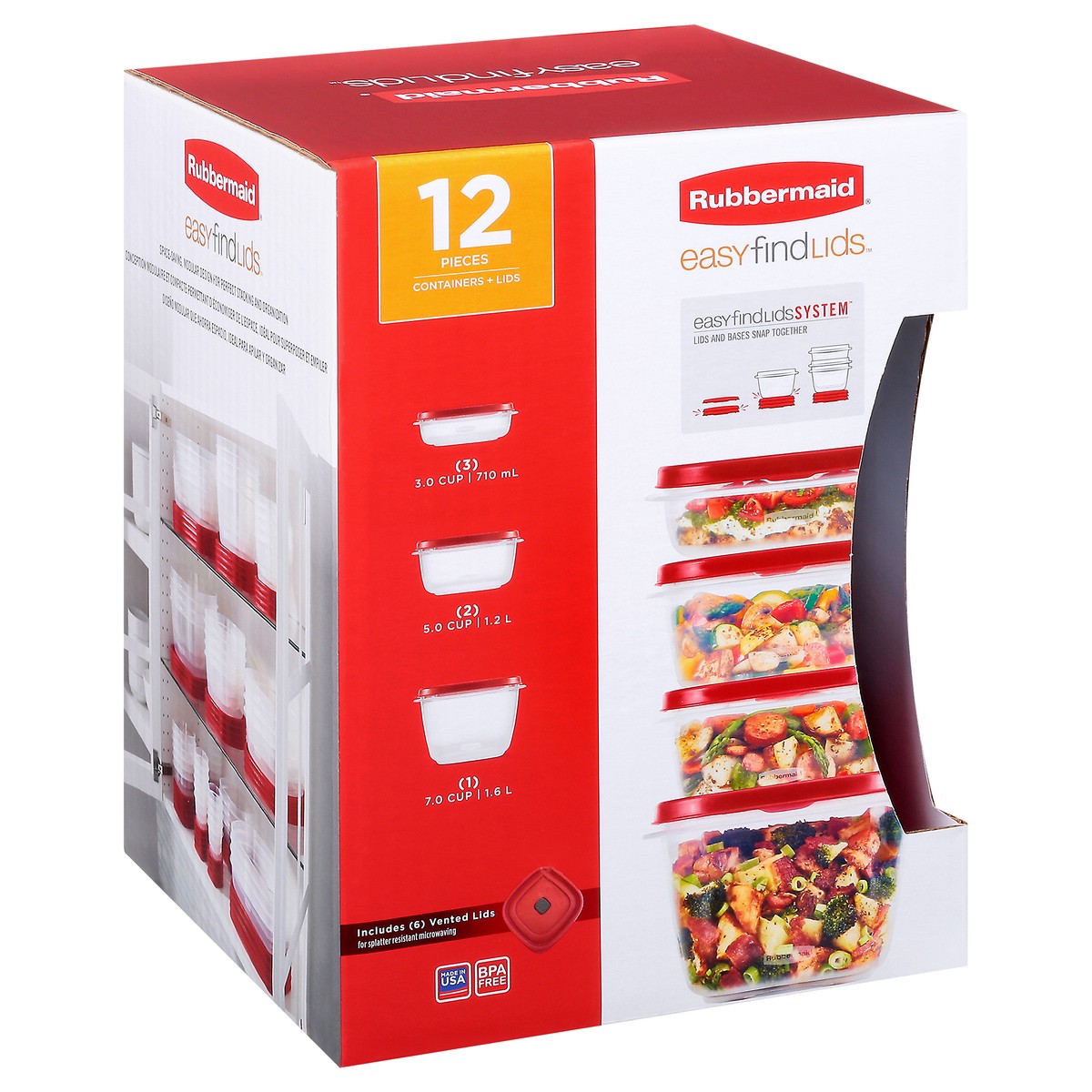 slide 3 of 8, Rubbermaid Vented Containers Efl 12Pc, 12 ct