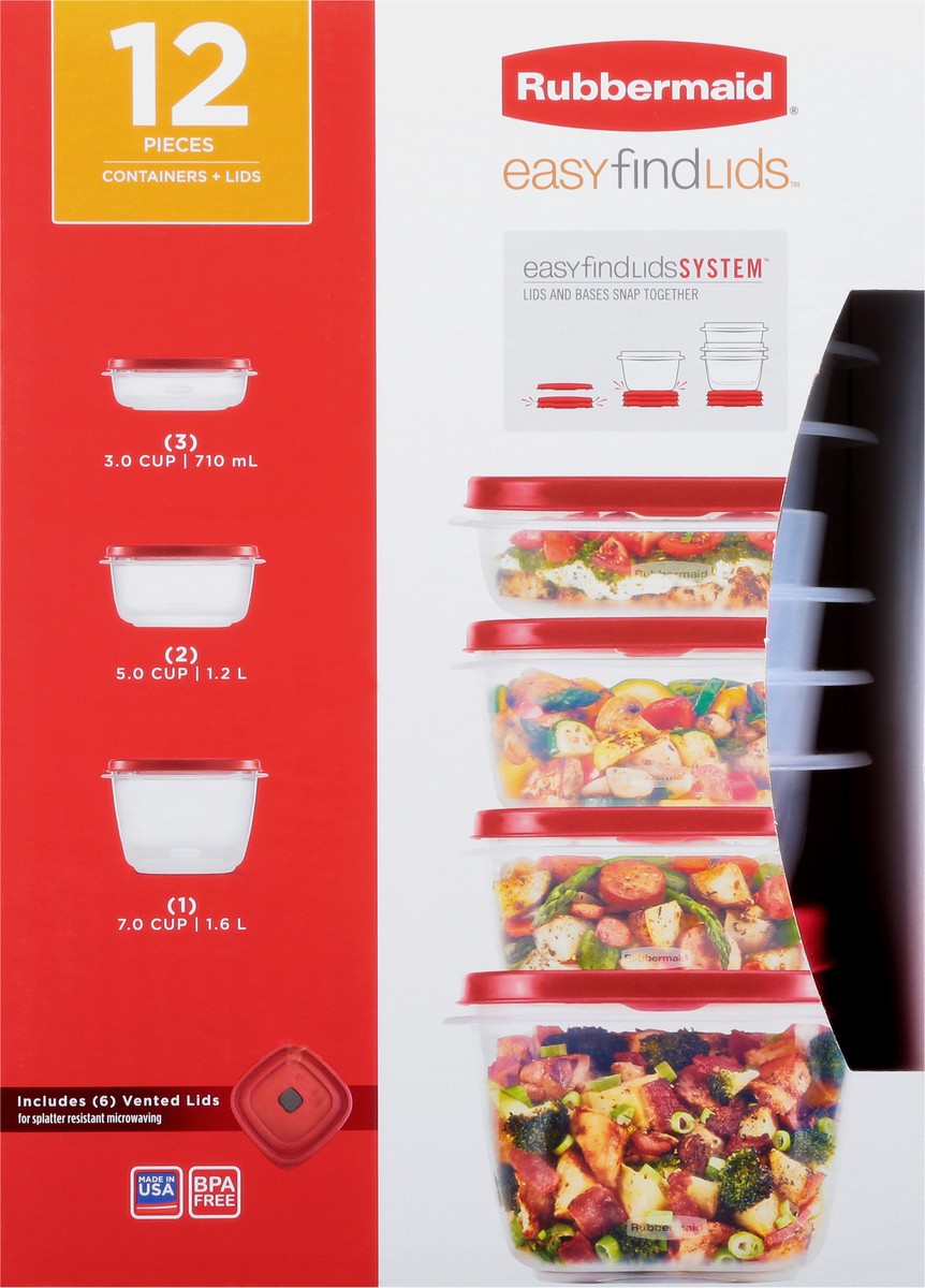 slide 1 of 8, Rubbermaid Vented Containers Efl 12Pc, 12 ct