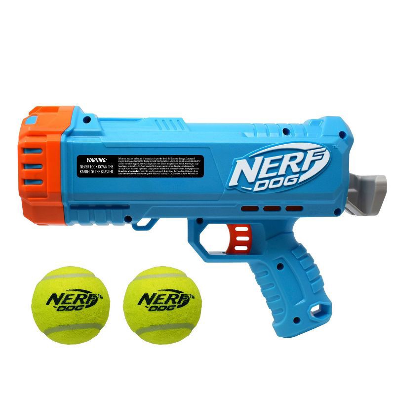 slide 7 of 7, NERF 12" Blaster with 2.5" Non-Squeak Tennis Ball Dog Toy - 2pk, 2 ct