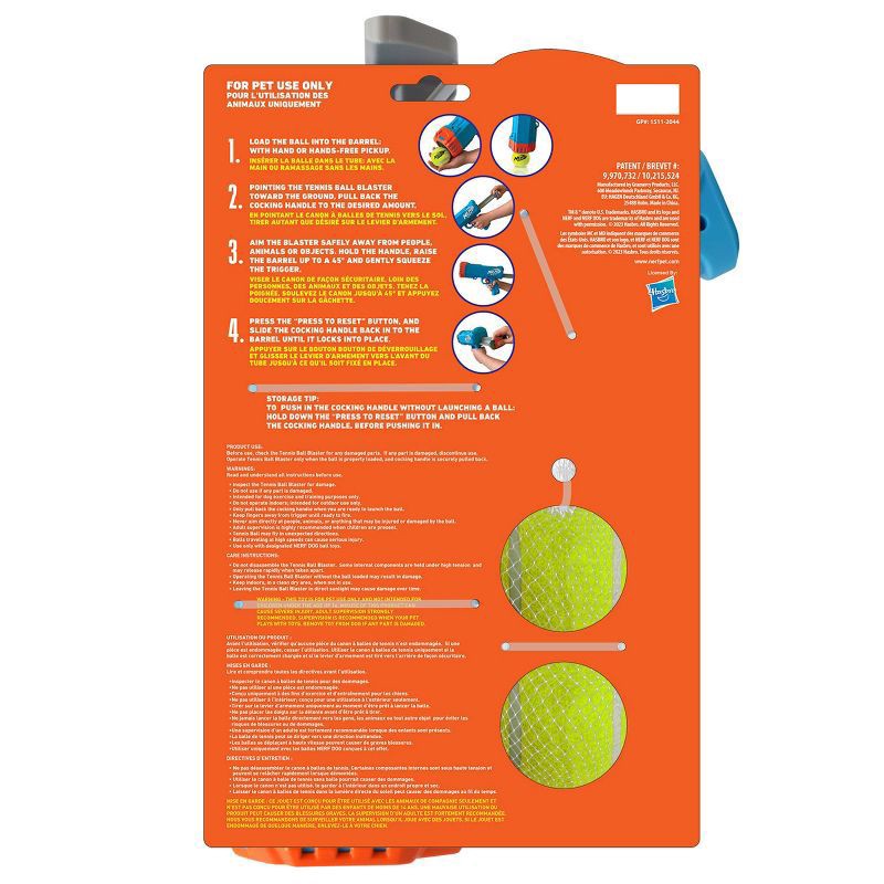 slide 5 of 7, NERF 12" Blaster with 2.5" Non-Squeak Tennis Ball Dog Toy - 2pk, 2 ct