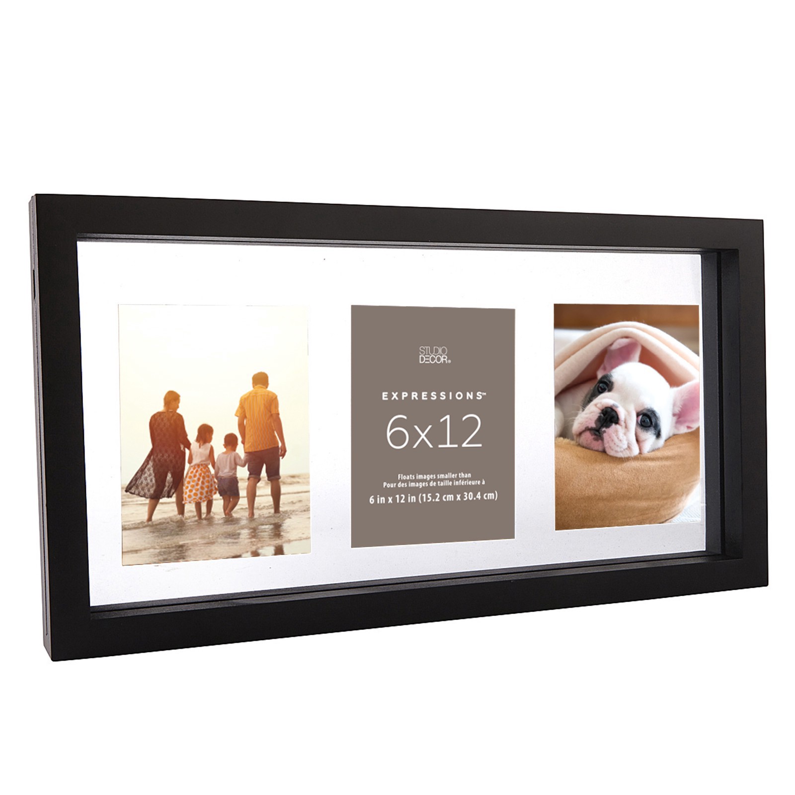 slide 3 of 5, Expressions 6" X 12" Black Float Frame By Studio Decor, 6 in x 12 in