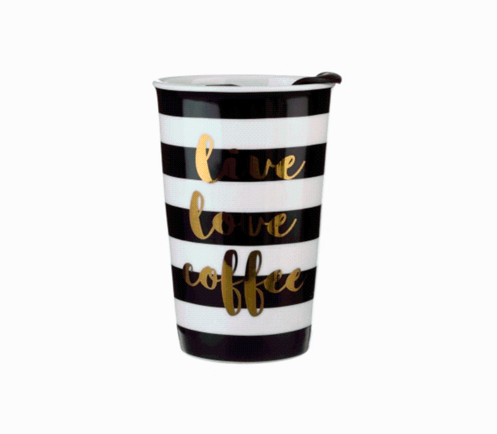 slide 1 of 1, Pacific Market International Live Love Coffee Travel Mug, 9 oz