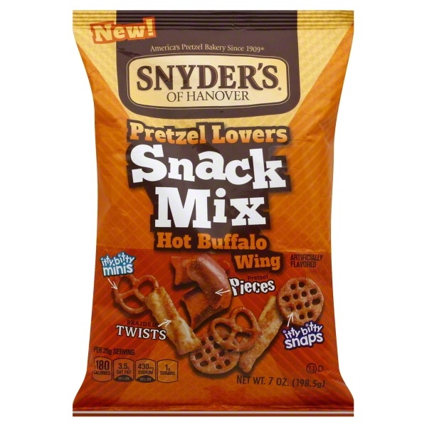 slide 1 of 5, Snyder's of Hanover Pretzel Lovers Hot Buffalo Wing Snack Mix, 7 oz