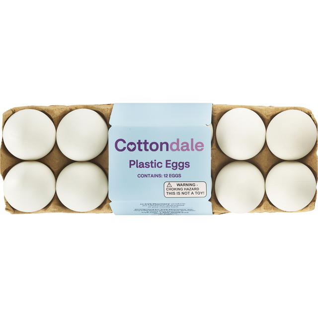 slide 1 of 1, COTTONDALE Plastic Eggs 12Pck, 1 ct