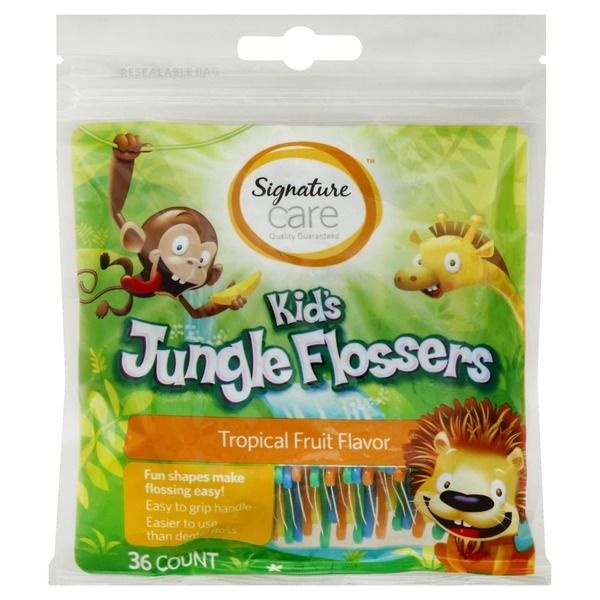 slide 1 of 4, Signature Home Kid's Tropical Flavor Jungle Flossers, 36 ct