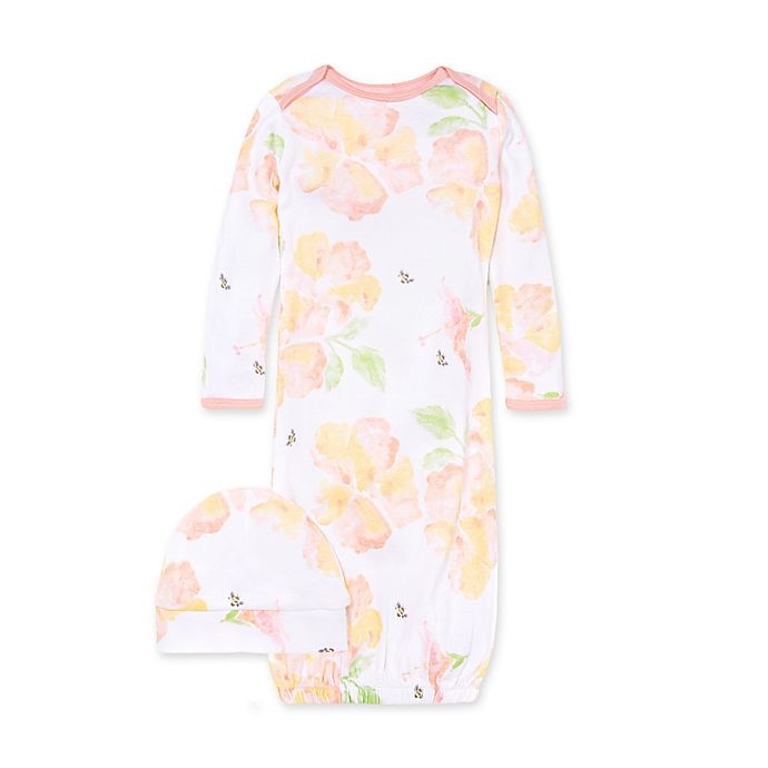 slide 1 of 2, Burt's Bees Baby Sunburst Floral Gown & Cap Set, 1 ct