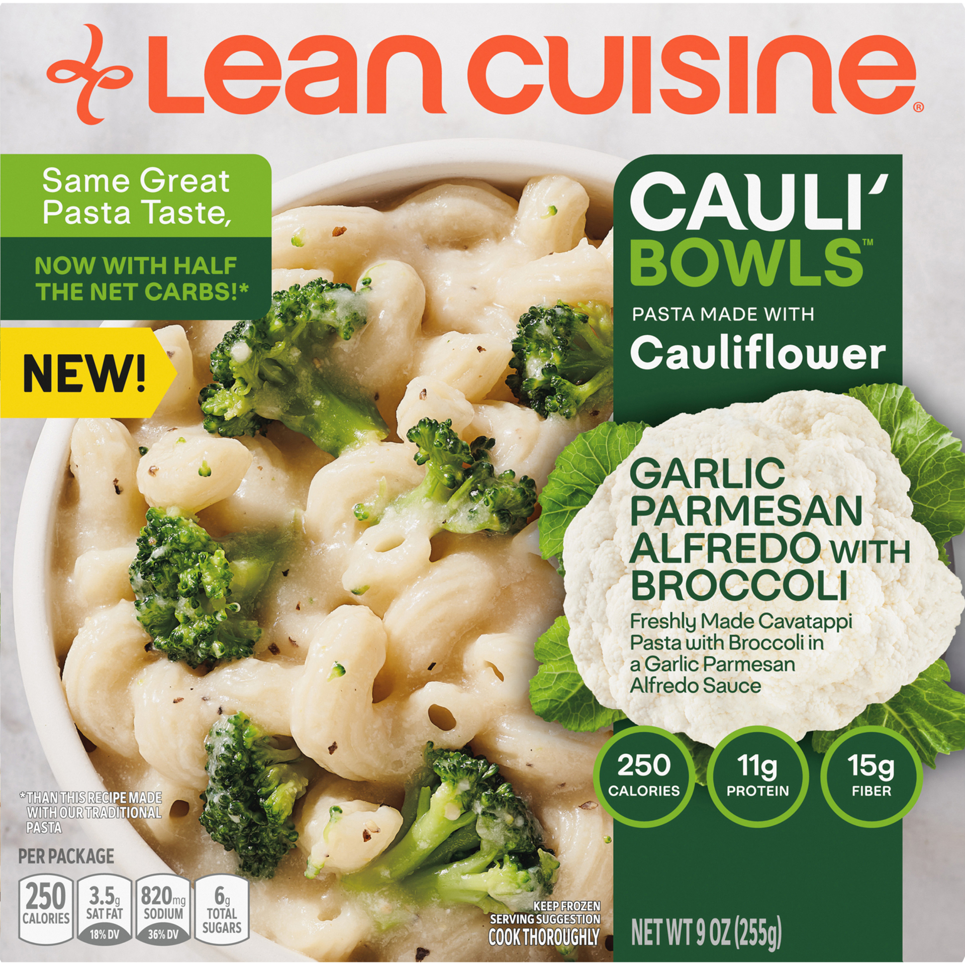 slide 1 of 3, Lean Cuisine Cauli' Bowls Garlic Parmesan Alfredo with Broccoli Frozen Meal, 9 oz