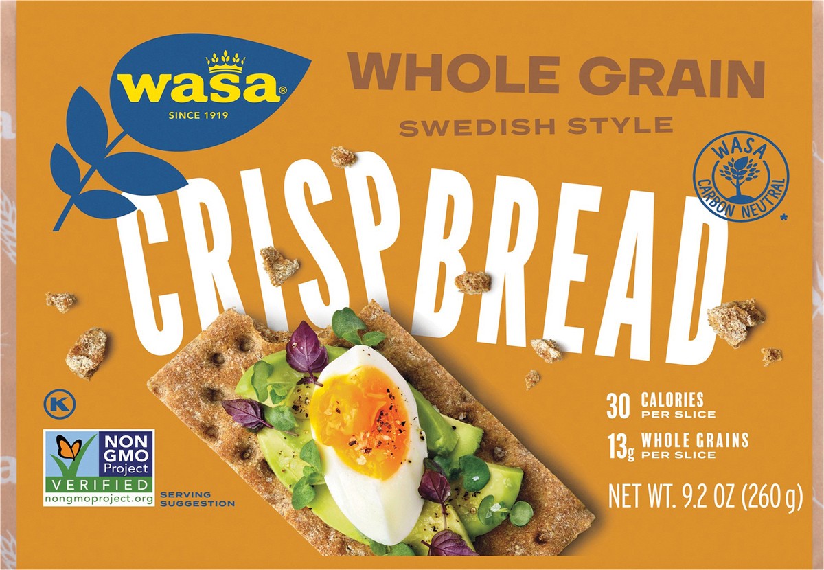 slide 6 of 7, Wasa Swedish Style Whole Grain Crispbread 9.2 oz, 9.2 oz