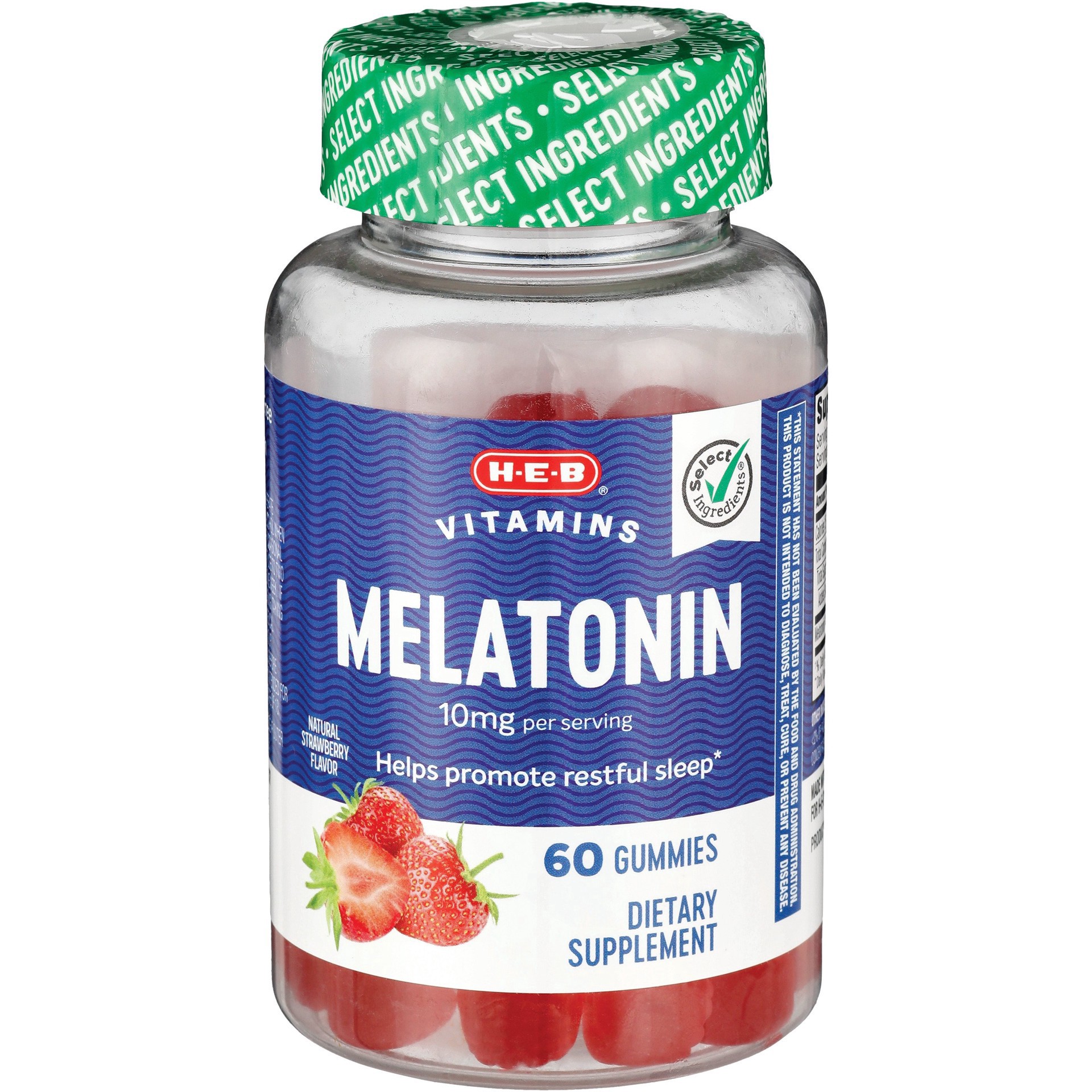 slide 1 of 1, H-E-B Melatonin Dietary Supplement Gummies - 10 mg, 60 ct