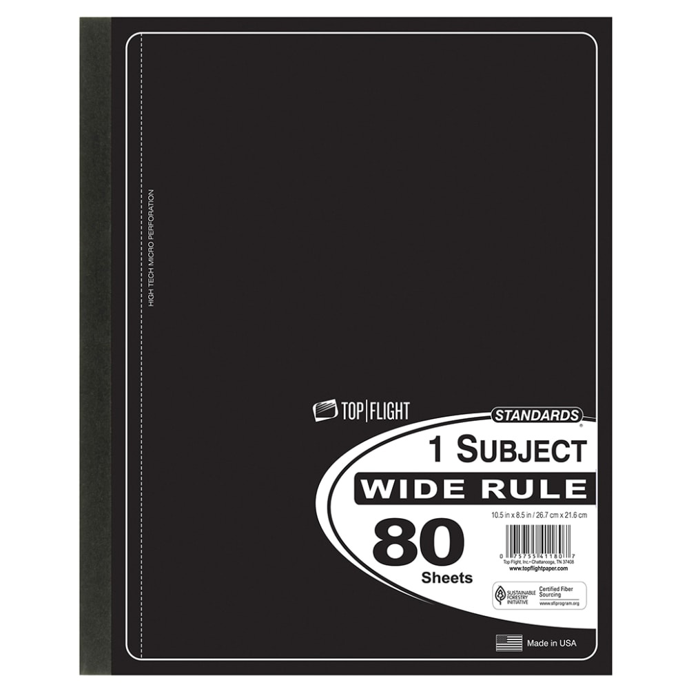 slide 1 of 7, Top Flight Wireless Notebook Wide Ruled 80Ct - Each, 1 ct