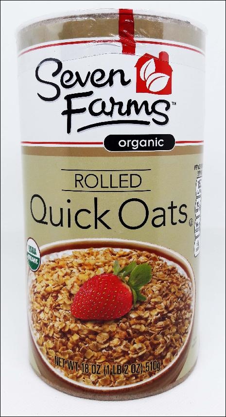 slide 1 of 1, Seven Farms Organic Quick Rolled, 18 oz