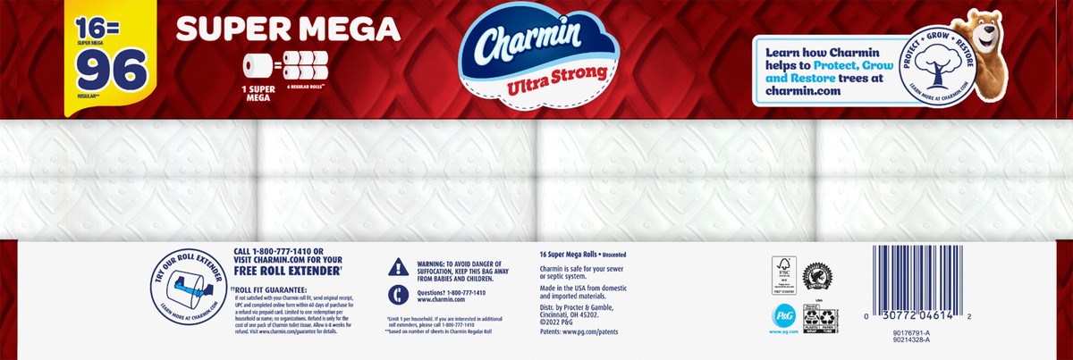slide 3 of 5, Charmin Ultra Strong Toilet Paper 16 Super Mega Rolls, 363 Sheets Per Roll, 16 ct