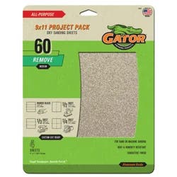 Rust-Oleum Gator 9" x 11" Multi-Surface Sanding Sheets - 60 Grit