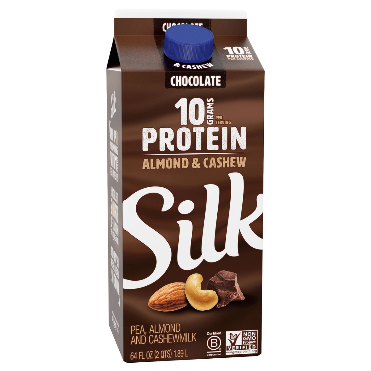 slide 6 of 9, Silk Protein Chocolate Pea, Almond & Cashew Milk, 1/2 gal