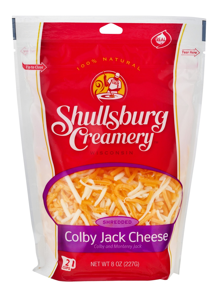 slide 1 of 1, Shullsburg Creamery Colby Jack Shredded Cheese, 8 oz