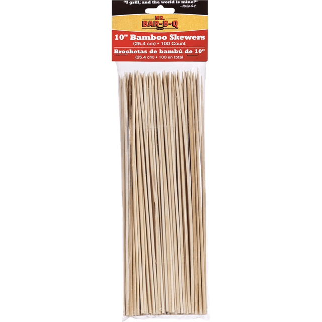 slide 1 of 1, Mr. Bar-B-Q 10" Bamboo Skewers, 100 ct