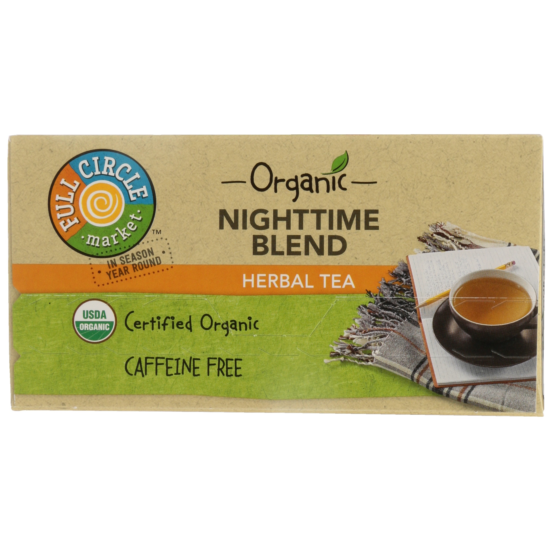 slide 3 of 6, Full Circle Market Nighttime Blend Caffeine Free Herbal Tea Bags, 20 ct; 1.1 oz
