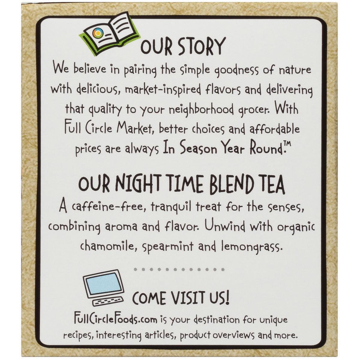 slide 9 of 9, Full Circle Market Caffeine Free Night Time Blend Herbal Tea - 1.1 oz, 1.1 oz