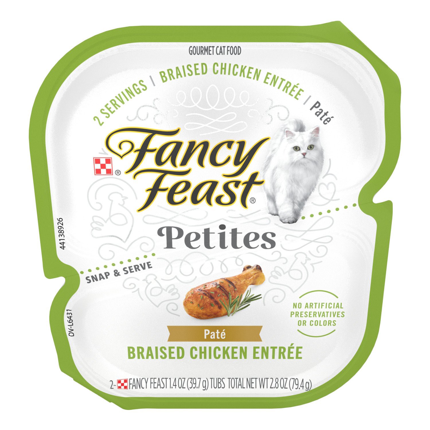 slide 1 of 1, Purina Fancy Feast Petites Gourmet Wet Cat Food Pate, Petites Braised Chicken Entree, 2.8 oz