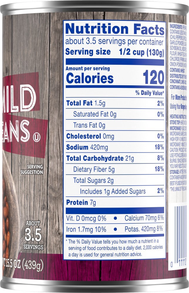 slide 4 of 4, Kroger Chili Mild Canned Beans, 15.5 oz