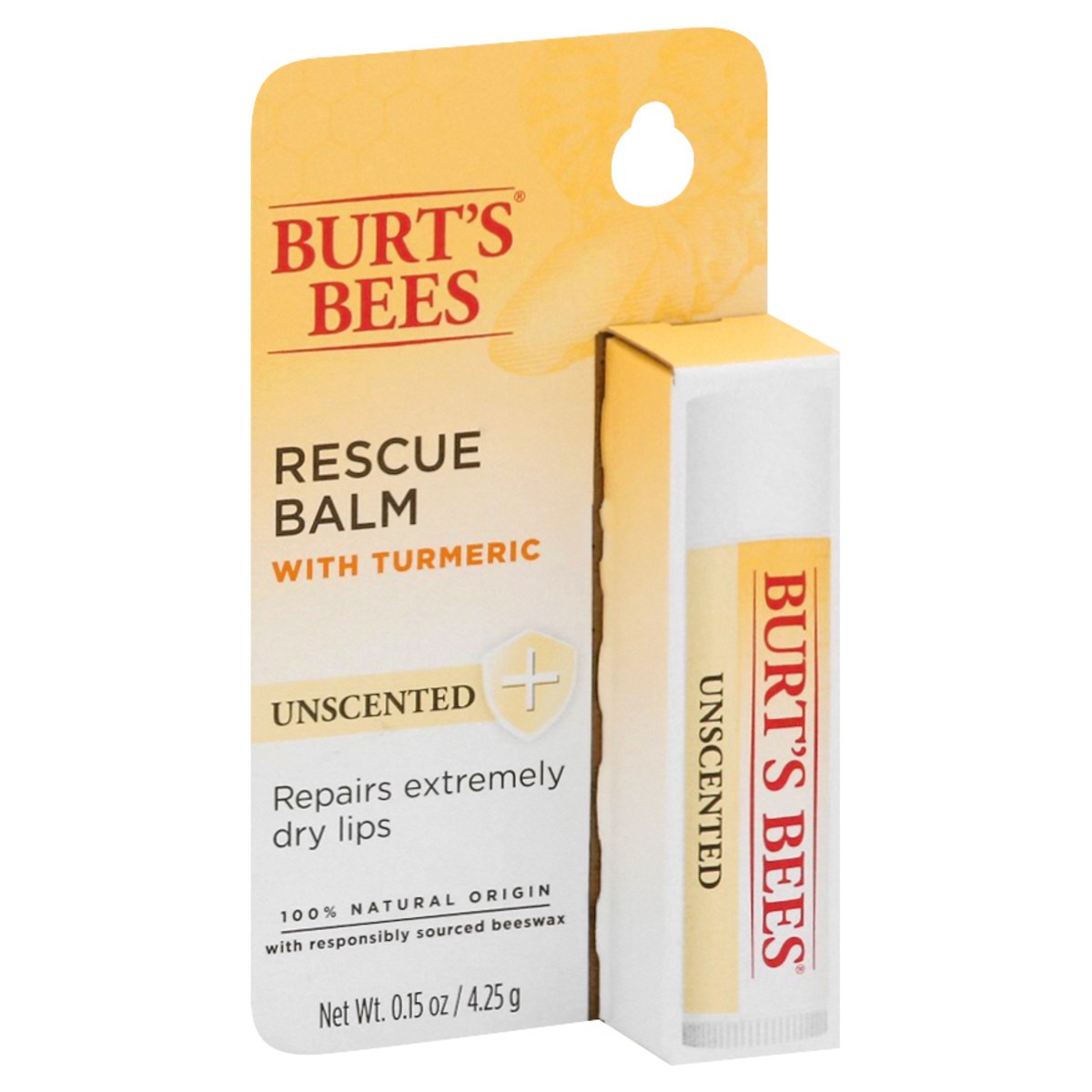 slide 2 of 9, Burt's Bees Rescue Balm Unscented Lip Balm, Natural Origin Lip Care, 1 Tube, 0.15 oz., 0.15 oz