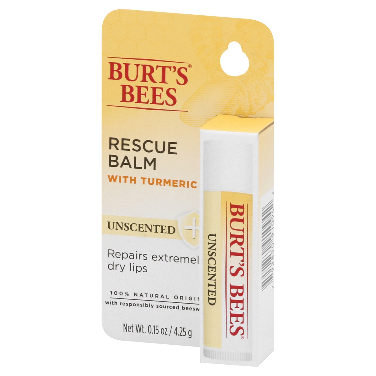 slide 4 of 9, Burt's Bees Rescue Balm Unscented Lip Balm, Natural Origin Lip Care, 1 Tube, 0.15 oz., 0.15 oz