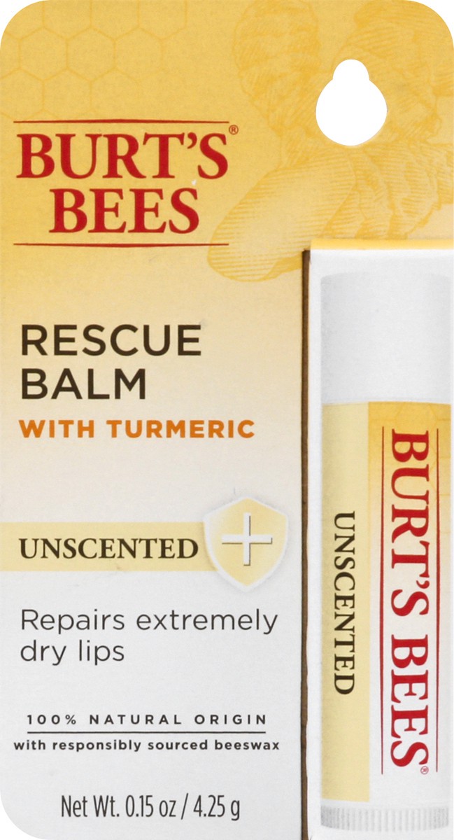 slide 8 of 9, Burt's Bees Rescue Balm Unscented Lip Balm, Natural Origin Lip Care, 1 Tube, 0.15 oz., 0.15 oz