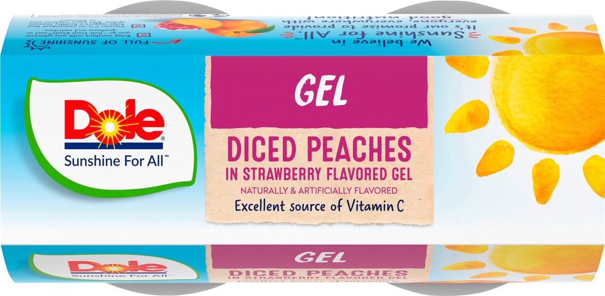 slide 6 of 9, Dole Diced Peaches In Strawberry Gel, 4 ct