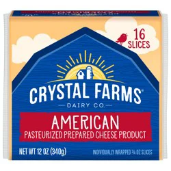 Crystal Farms American Pasteurized Prepared Cheese Product, 12 oz, 16 slices