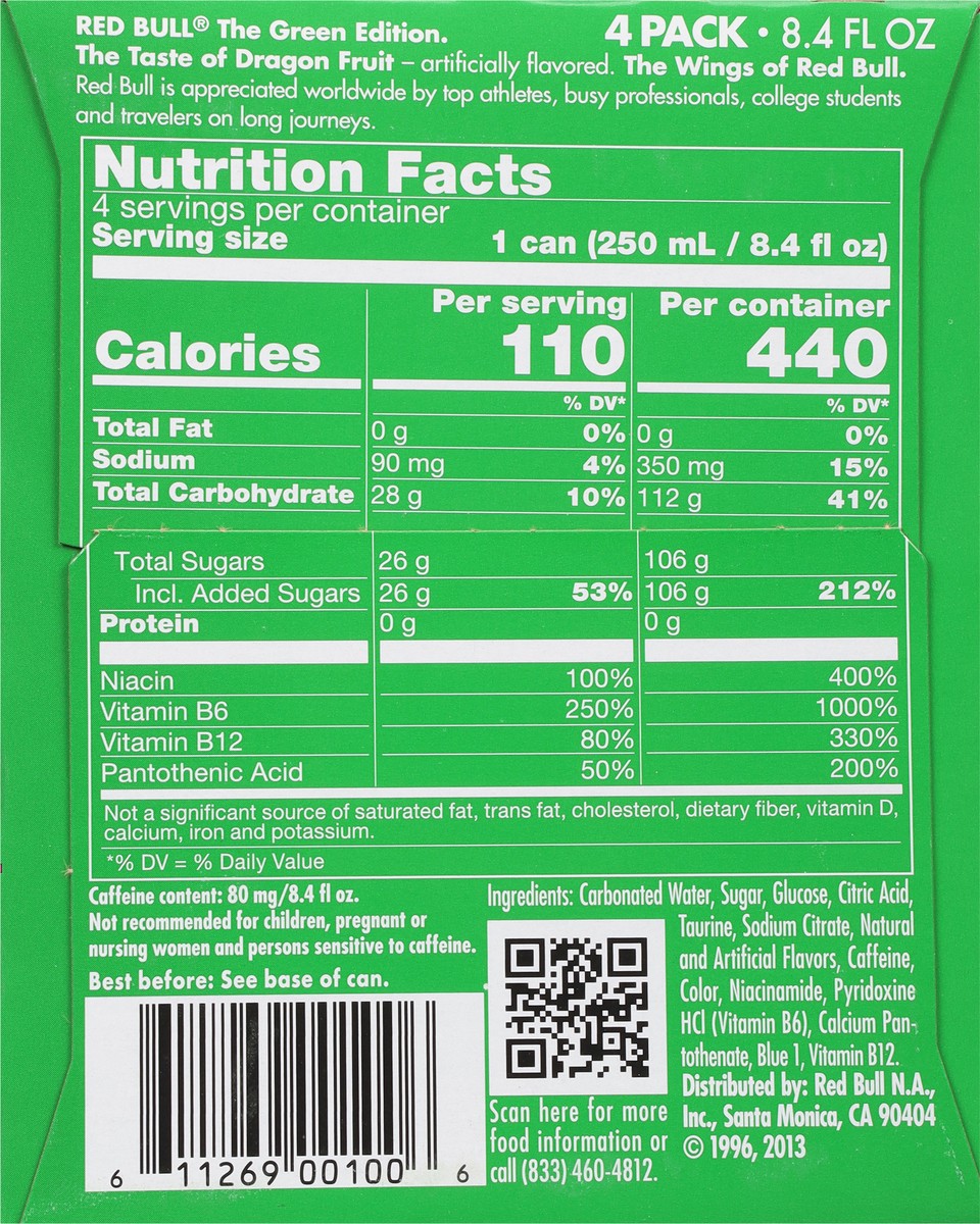 slide 8 of 11, Red Bull Green Edition Dragonfruit Energy Drink, 33.6 fl oz