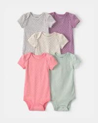 Carters Baby Girl 5-Pack Multipack Bodysuits - Pink/Green/Purple Pink/Green/Purple 9M