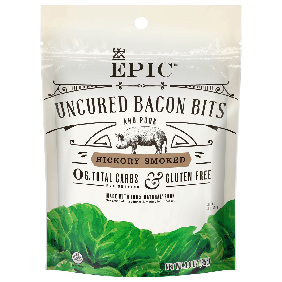 slide 1 of 9, Epic Hickory Smoked Uncured Bacon Bits, 3 oz