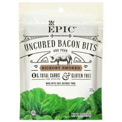 EPIC Uncured Bacon Bits and Pork, Hickory Smoked, Keto and Paleo Friendly, Whole30 Approved, Gluten Free, 3 oz