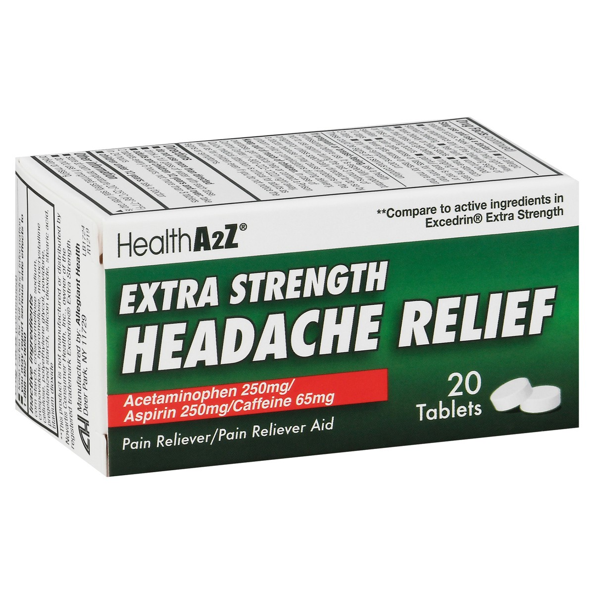 slide 10 of 13, HealthA2Z Extra Strength Headache Relief Tablets 20 ea, 20 ct