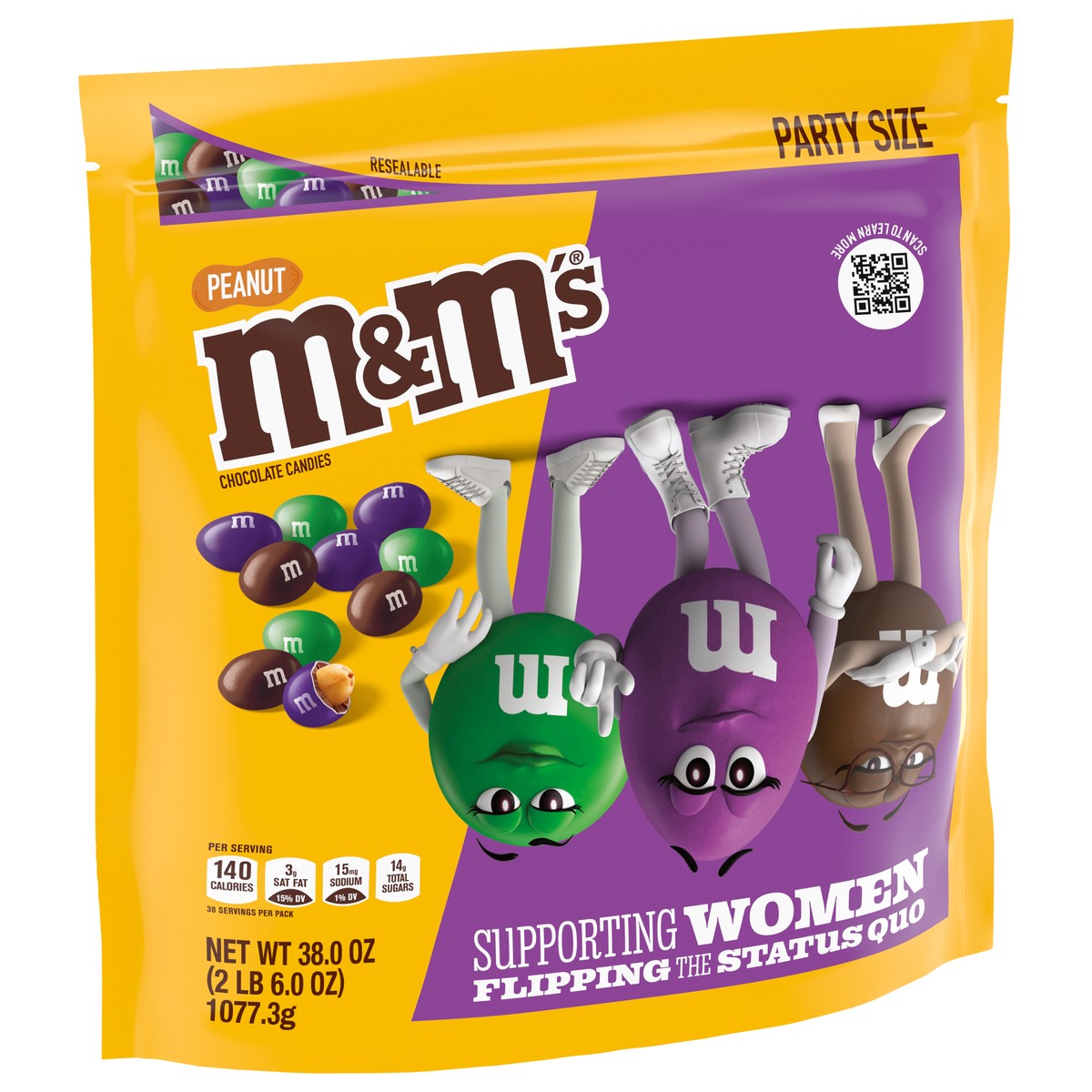 slide 7 of 9, M&M's Limited Edition Peanut Milk Chocolate Candy featuring Purple Candy, Party Size, 38 oz Bulk Bag, 38 oz