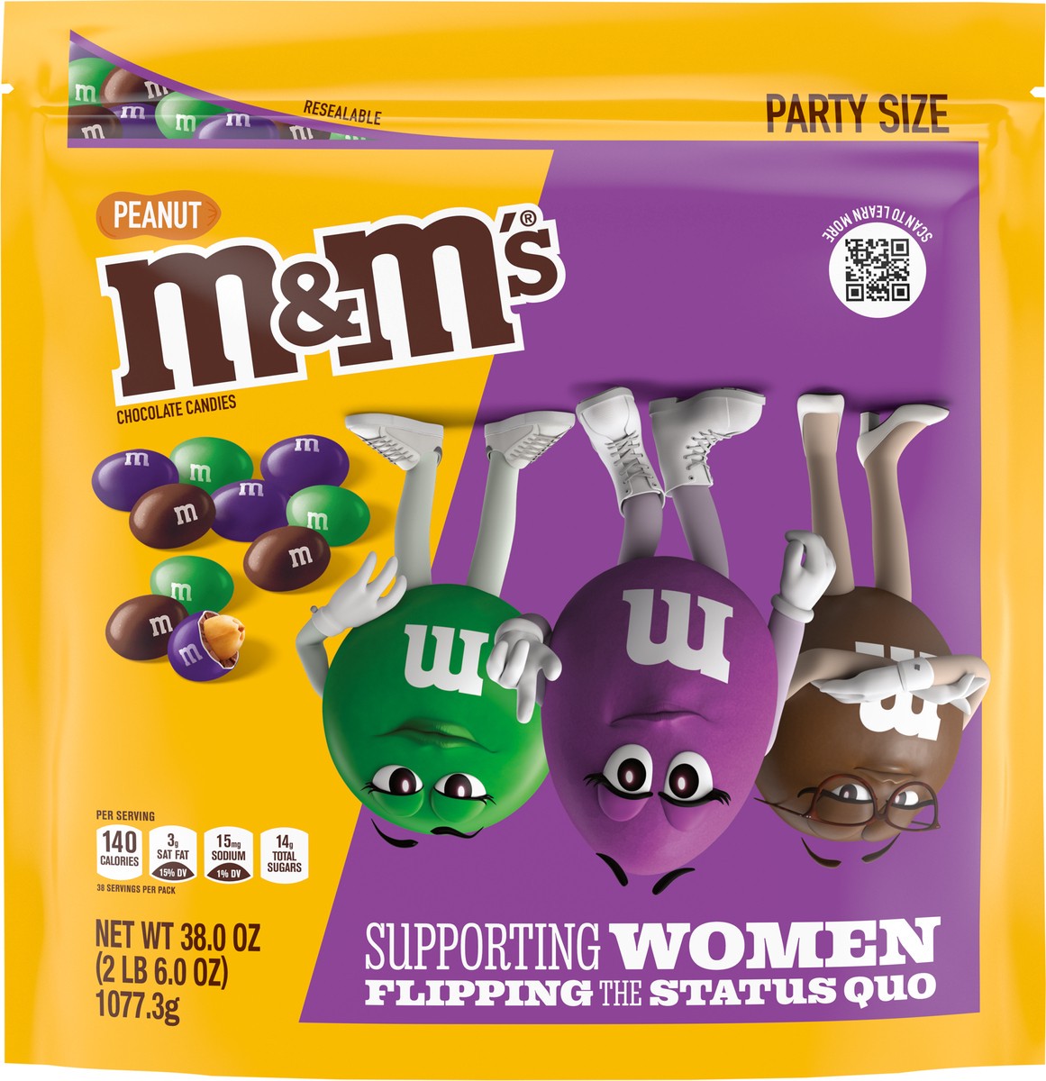 slide 6 of 9, M&M's Limited Edition Peanut Milk Chocolate Candy featuring Purple Candy, Party Size, 38 oz Bulk Bag, 38 oz