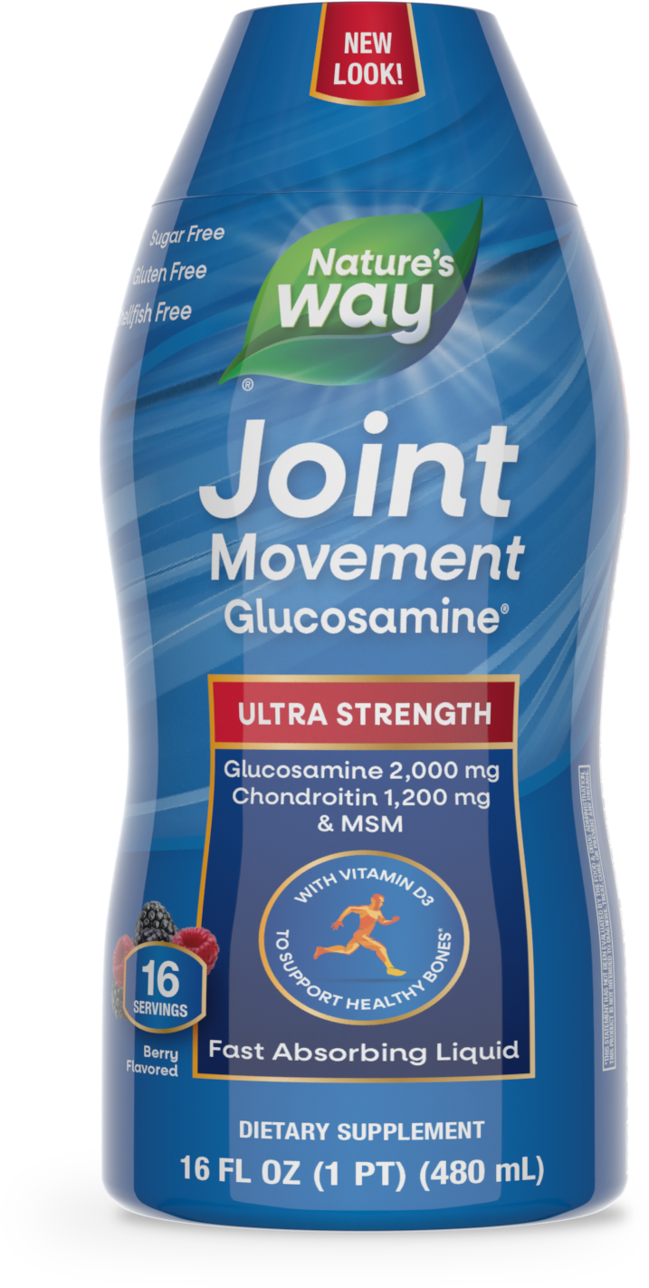 slide 1 of 9, Nature's Way Joint Movement Glucosamine Fast Absorbing Liquid, Ultra Strength, 16 Day Supply, Sugar Free, Berry Flavored, 16 Oz, 16 fl oz