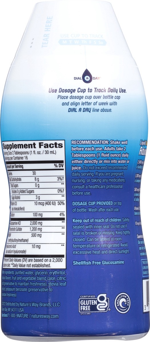 slide 9 of 9, Nature's Way Joint Movement Glucosamine Fast Absorbing Liquid, Ultra Strength, 16 Day Supply, Sugar Free, Berry Flavored, 16 Oz, 16 fl oz