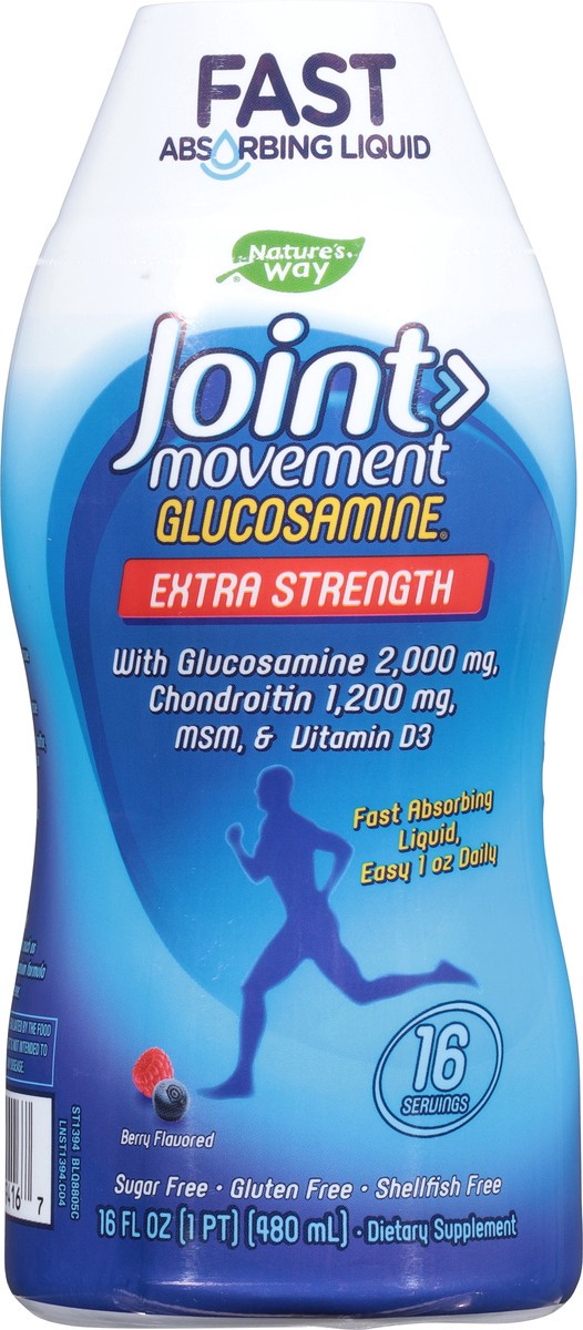 slide 2 of 9, Nature's Way Joint Movement Glucosamine Fast Absorbing Liquid, Ultra Strength, 16 Day Supply, Sugar Free, Berry Flavored, 16 Oz, 16 fl oz