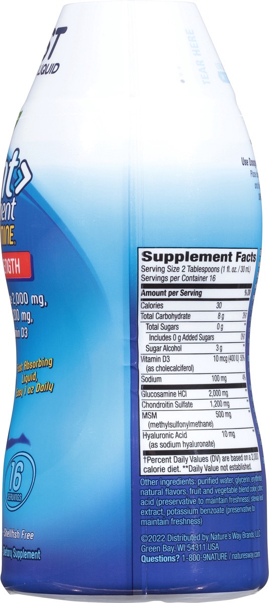 slide 5 of 9, Nature's Way Joint Movement Glucosamine Fast Absorbing Liquid, Ultra Strength, 16 Day Supply, Sugar Free, Berry Flavored, 16 Oz, 16 fl oz